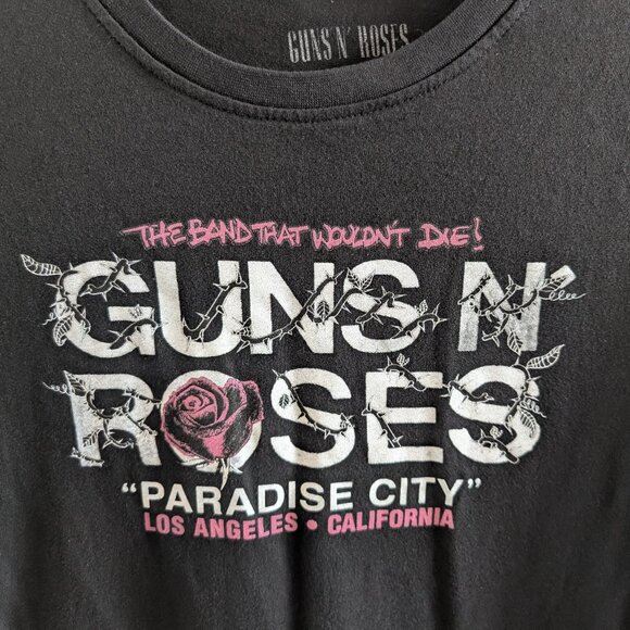 Guns N' Roses Paradise City Black T-Shirt Size Medium Concert Tee Rock Band - Picture 2 of 5